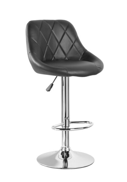 Scaun bar, S-202, Negru, 46x106x47 cm, Piele Ecologica