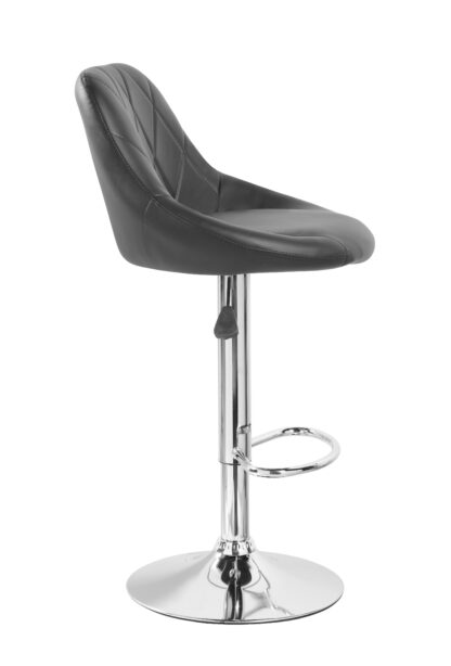 Scaun bar, S-202, Negru, 46x106x47 cm, Piele Ecologica - imagine 3
