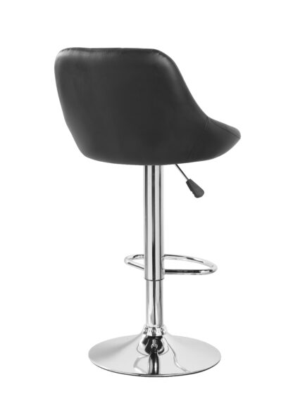 Scaun bar, S-202, Negru, 46x106x47 cm, Piele Ecologica - imagine 4