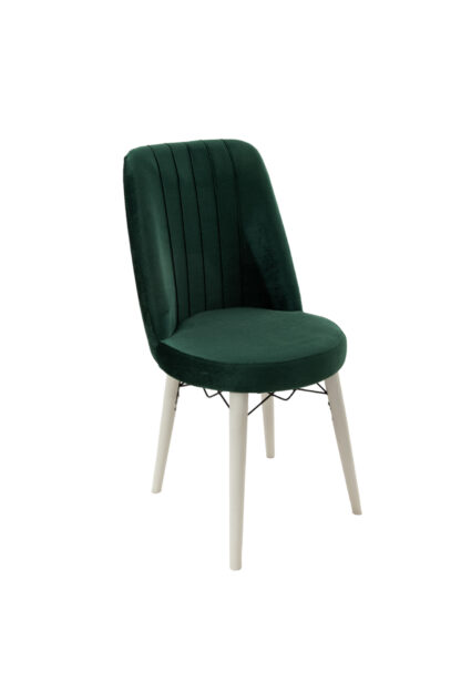 Scaun din lemn masiv, tapitat, 46x94x47 cm, Sardinia, Verde, 08