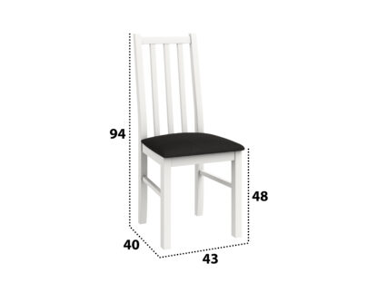 Scaun din lemn masiv de fag tapitat cu stofa S-38 Boss10 29B, alb - imagine 2