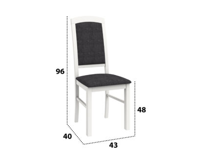 Scaun din lemn masiv de fag tapitat cu stofa S-38 Nilo4 24B - imagine 2