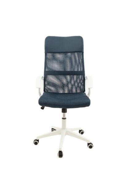 Scaun birou S-191, 116x45x49 cm Albastru, Material Textil - imagine 2