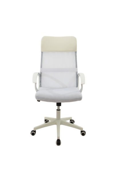 Scaun birou S-191, 116x45x49 cm, Alb, Material Textil - imagine 2