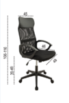 Scaun birou S-192, 116x45x49 cm, Negru, Material Textil - imagine 7