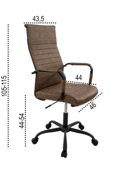 Scaun birou S-193, 115x43.5x46 cm, Maro, Piele Ecologica - imagine 7