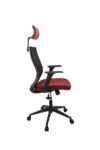 Scaun birou S-198, 129x49.5x50 cm, Negru/Rosu, Material Textil - imagine 3