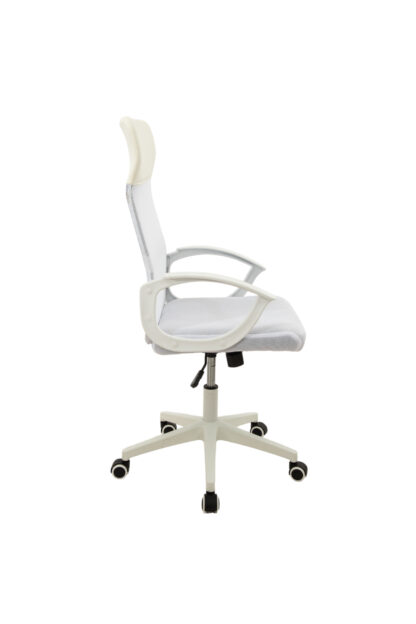 Scaun birou S-191, 116x45x49 cm, Alb, Material Textil - imagine 3