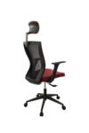 Scaun birou S-198, 129x49.5x50 cm, Negru/Rosu, Material Textil - imagine 4