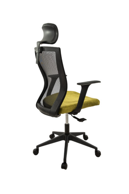 Scaun birou S-198, 129x49.5x50 cm, Negru/Verde, Material Textil - imagine 4