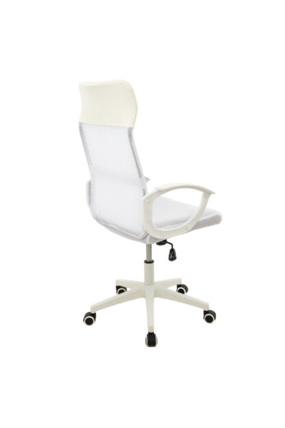 Scaun birou S-191, 116x45x49 cm, Alb, Material Textil - imagine 4