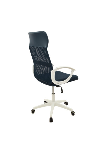 Scaun birou S-191, 116x45x49 cm Albastru, Material Textil - imagine 4