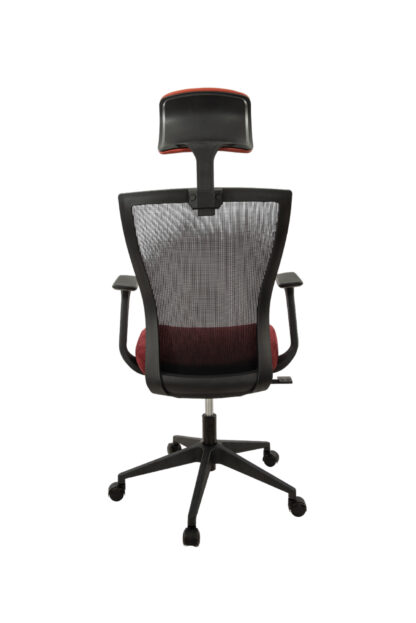 Scaun birou S-198, 129x49.5x50 cm, Negru/Rosu, Material Textil - imagine 5