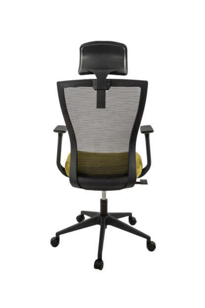 Scaun birou S-198, 129x49.5x50 cm, Negru/Verde, Material Textil - imagine 5