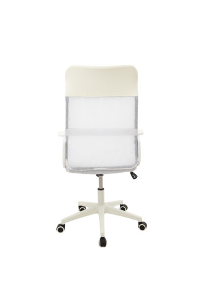 Scaun birou S-191, 116x45x49 cm, Alb, Material Textil - imagine 5