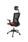 Scaun birou S-198, 129x49.5x50 cm, Negru/Rosu, Material Textil - imagine 6
