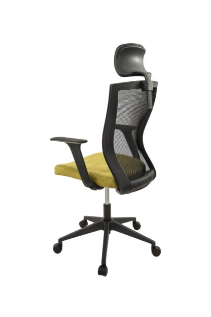 Scaun birou S-198, 129x49.5x50 cm, Negru/Verde, Material Textil - imagine 6
