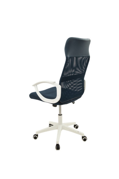 Scaun birou S-191, 116x45x49 cm Albastru, Material Textil - imagine 6