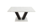 Masa Living MB-85, 180x75x80 cm, Alb Negru - imagine 5