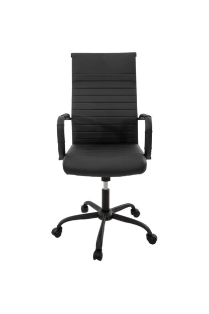 Scaun birou S-193, 115x43.5x46 cm, Negru, Piele Ecologica - imagine 2