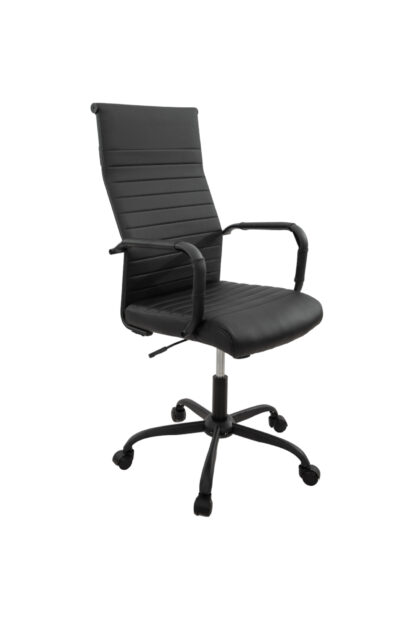 Scaun birou S-193, 115x43.5x46 cm, Negru, Piele Ecologica