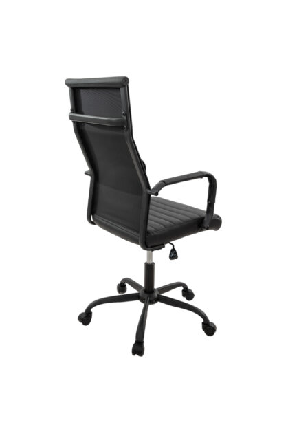 Scaun birou S-193, 115x43.5x46 cm, Negru, Piele Ecologica - imagine 4