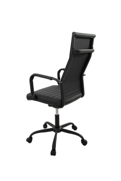 Scaun birou S-193, 115x43.5x46 cm, Negru, Piele Ecologica - imagine 6