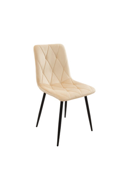 Scaun living tapitat S-207, 88x43x48 cm, Crem