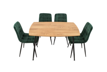 Set Masa MB-88, Sonoma, 120x75x80 cm, cu 4 scaune S-205 Verde, 88x43x48 cm