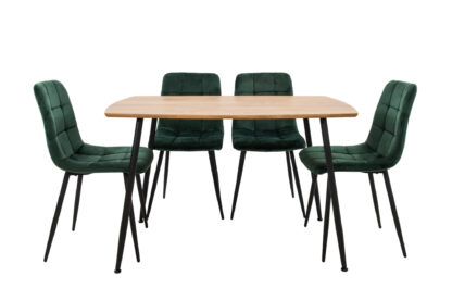 Set Masa MB-88, Sonoma, 120x75x80 cm, cu 4 scaune S-205 Verde, 88x43x48 cm - imagine 2