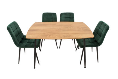 Set Masa MB-88, Sonoma, 120x75x80 cm, cu 4 scaune S-205 Verde, 88x43x48 cm - imagine 3