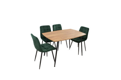 Set Masa MB-88, Sonoma, 120x75x80 cm, cu 4 scaune S-205 Verde, 88x43x48 cm - imagine 4