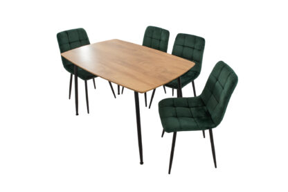 Set Masa MB-88, Sonoma, 120x75x80 cm, cu 4 scaune S-205 Verde, 88x43x48 cm - imagine 5