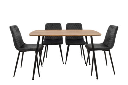 Set Masa MB-88, Sonoma, 120x75x80 cm, cu 4 Scaune S-206 Gri, 88x43x48 cm