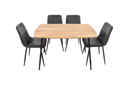 Set Masa MB-88, Sonoma, 120x75x80 cm, cu 4 Scaune S-206 Gri, 88x43x48 cm - imagine 2