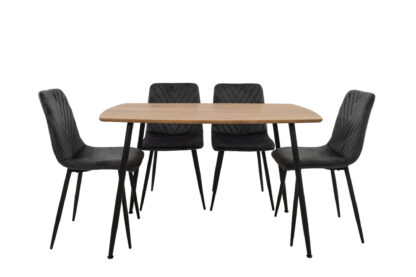 Set Masa MB-88, Sonoma, 120x75x80 cm, cu 4 Scaune S-206 Gri, 88x43x48 cm - imagine 4