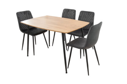 Set Masa MB-88, Sonoma, 120x75x80 cm, cu 4 Scaune S-206 Gri, 88x43x48 cm - imagine 5