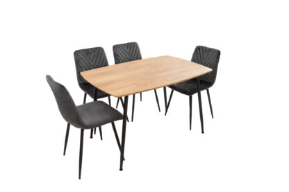 Set Masa MB-88, Sonoma, 120x75x80 cm, cu 4 Scaune S-206 Gri, 88x43x48 cm - imagine 6