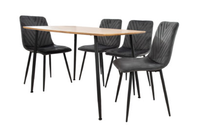 Set Masa MB-88, Sonoma, 120x75x80 cm, cu 4 Scaune S-206 Gri, 88x43x48 cm - imagine 7