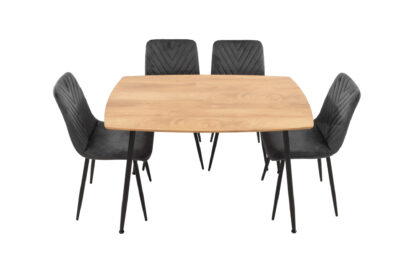 Set Masa MB-88, Sonoma, 120x75x80 cm, cu 4 Scaune S-206 Gri, 88x43x48 cm - imagine 8