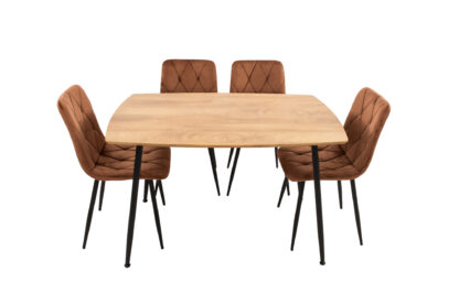 Set Masa MB-88, Sonoma, 120x75x80 cm, cu 4 scaune S-207 Maro, 88x43x48 cm - imagine 2