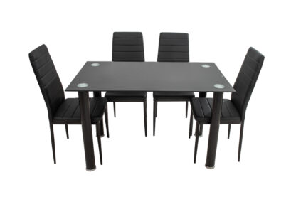 Set Masa cu 4 Scaune MBS-33, Negru, 120x75x70 cm