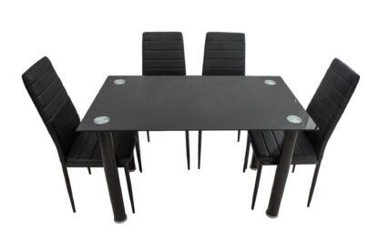 Set Masa cu 4 Scaune MBS-33, Negru, 120x75x70 cm - imagine 5