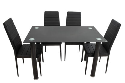Set Masa cu 4 Scaune MBS-33, Negru, 120x75x70 cm - imagine 6
