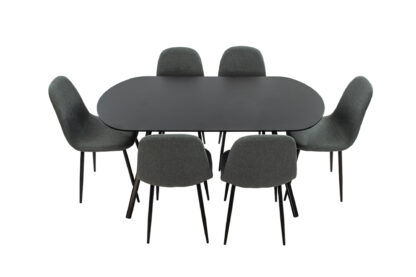 Set Masa cu 6 Scaune MBS-32, Gri, 150x75x80 cm