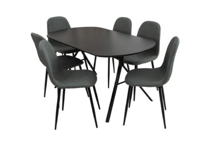Set Masa cu 6 Scaune MBS-32, Gri, 150x75x80 cm - imagine 4