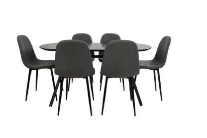 Set Masa cu 6 Scaune MBS-32, Gri, 150x75x80 cm - imagine 5