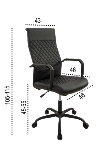 Scaun birou S-199, 115x43x46 cm, Negru, Material Textil - imagine 7