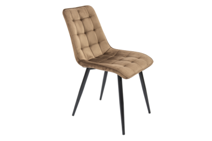 Scaun Bucatarie Tapitat S-214, Stofa, Maro - imagine 2