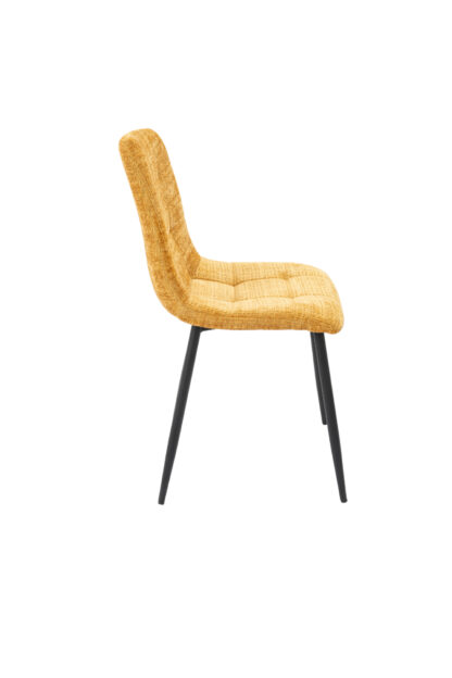 Scaun Bucatarie Tapitat S-208, Stofa, Galben - imagine 3
